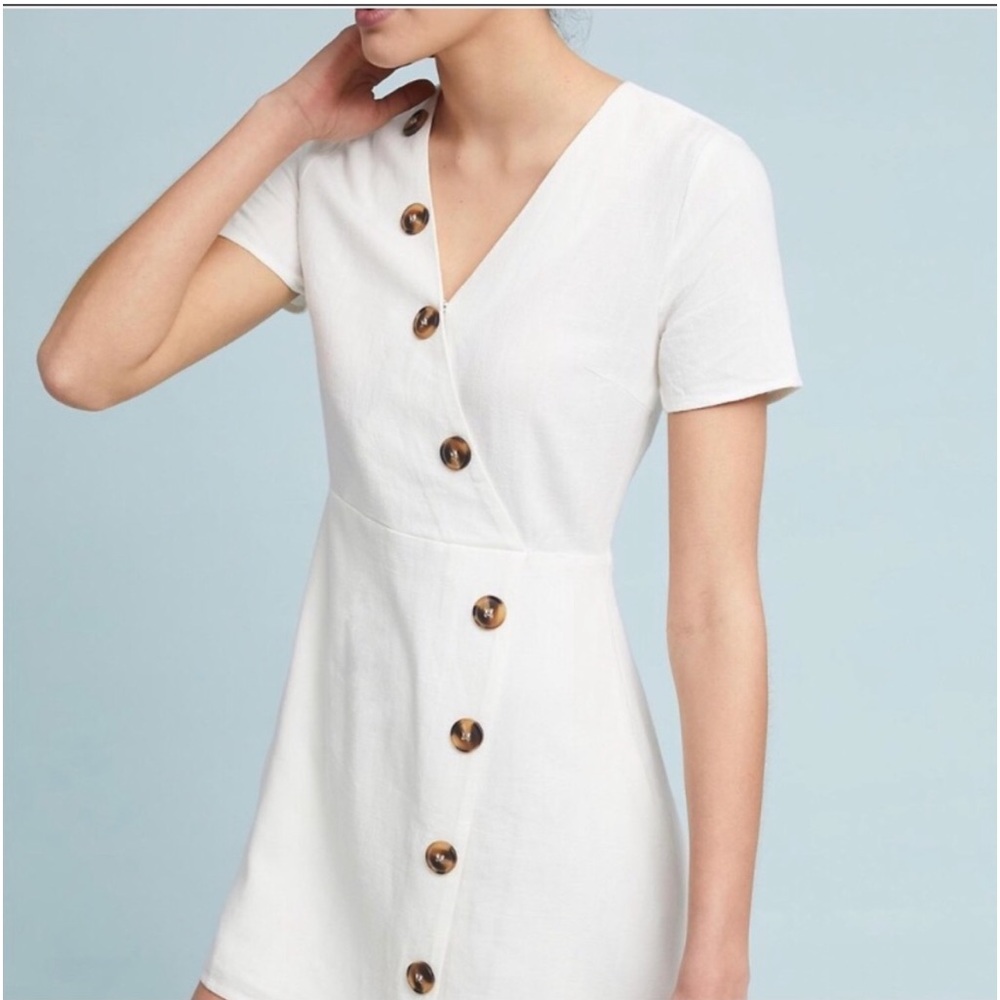 Moon River Asymmetrical Button Down Mini Dress XS